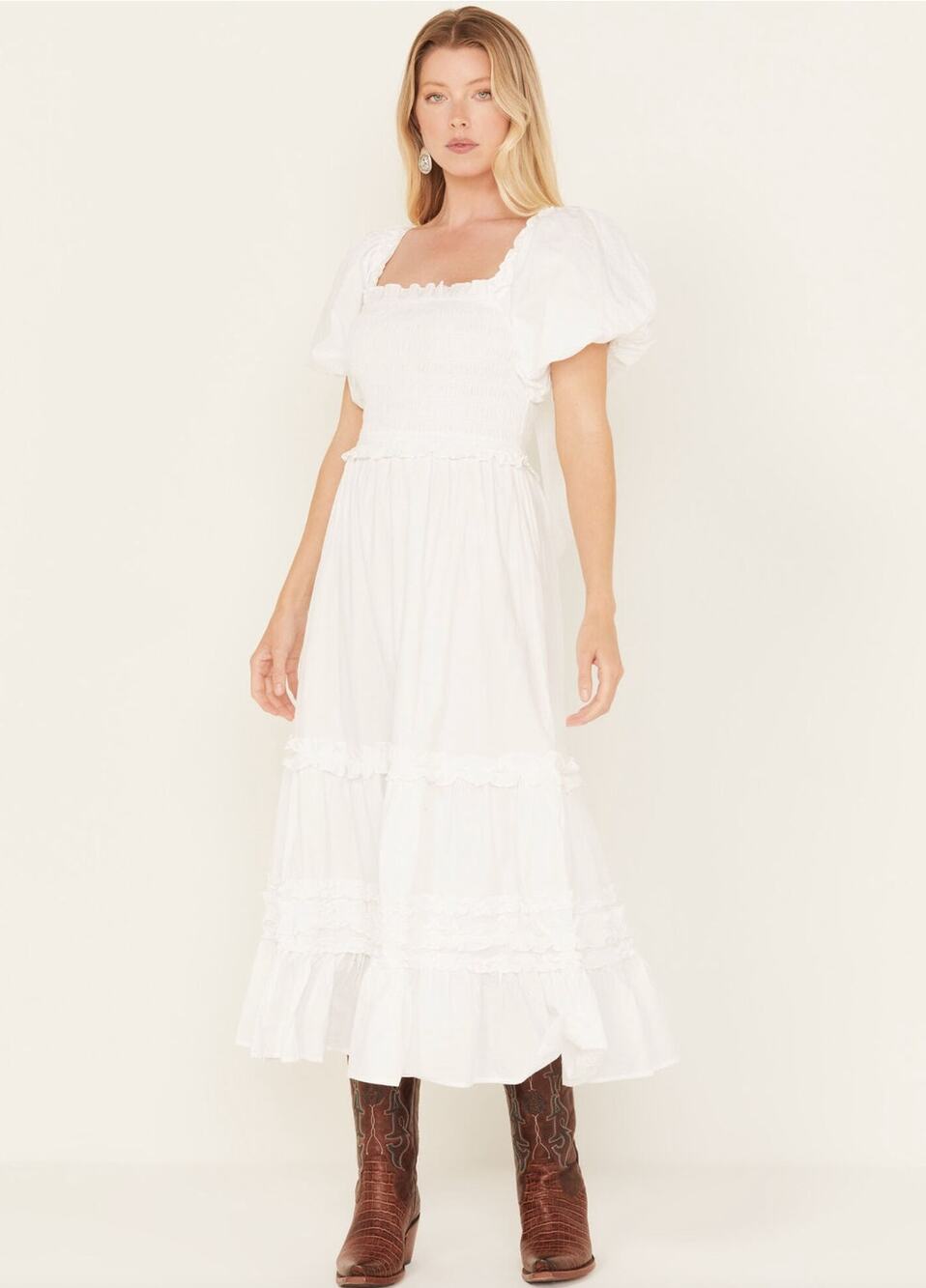 Cleobella Cherith Tier Midi Dress White Size XL NWT Timeless Elegance Western